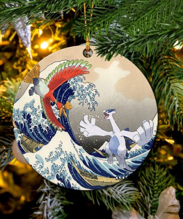 Hoho Vs Lugia Pokemon The Great Wave Ceramic Ornament Perfect Gift For Holiday