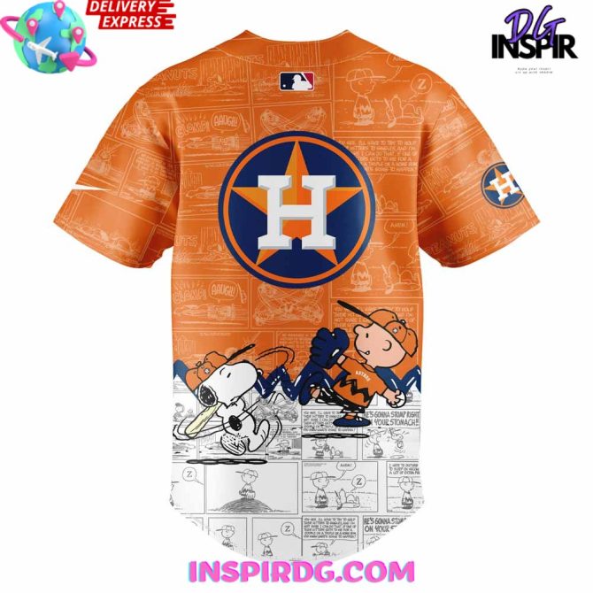 Houston Astros 75Th Anniversary Of Peanuts Special Baseball Jersey - Image 3