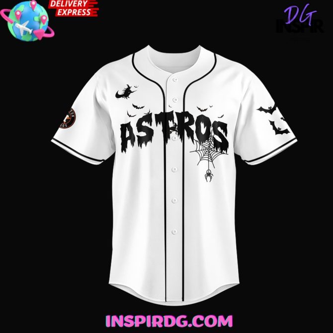 Houston Astros Happy Halloween 2024 Custom Baseball Jersey - Image 2