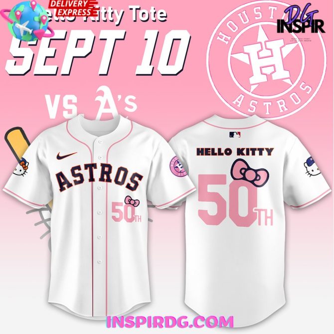 Houston Astros Hello Kitty 50Th Anniversary Baseball Jersey