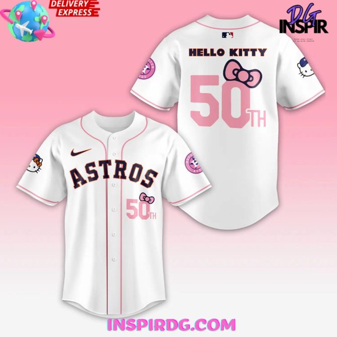 Houston Astros Hello Kitty 50Th Anniversary Baseball Jersey - Image 2