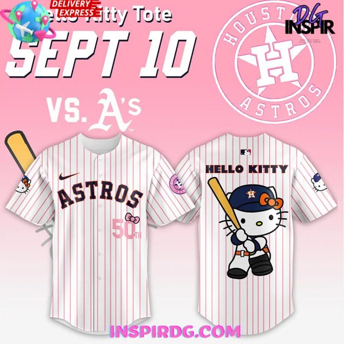 Houston Astros Hello Kitty Stripe Baseball Jersey