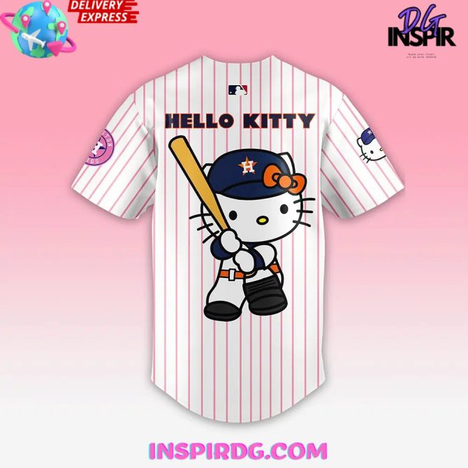 Houston Astros Hello Kitty Stripe Baseball Jersey - Image 4
