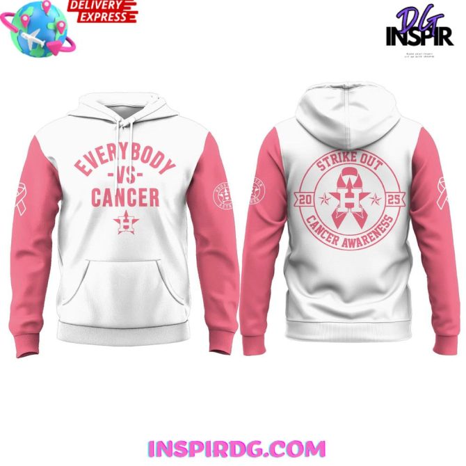 Houston Astros Strike Out 2025 Cancer Awareness All Over Print Hoodie - Image 2