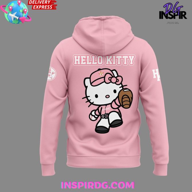Houston Astros The Next Frontier X Hello Kitty 2025 Pink All Over Print Hoodie - Image 3