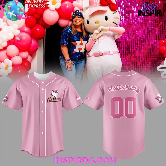 Houston Astros X Hello Kitty Custom Baseball Jersey