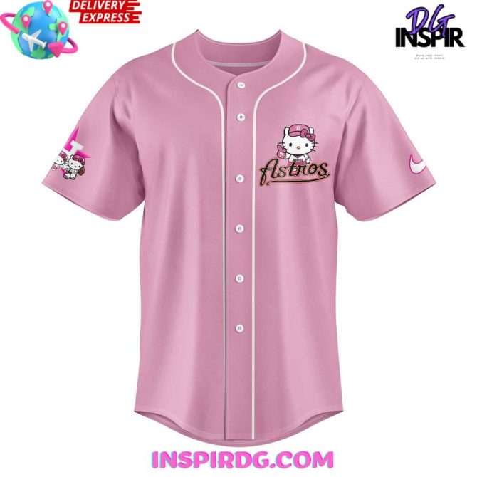 Houston Astros X Hello Kitty Custom Baseball Jersey - Image 2