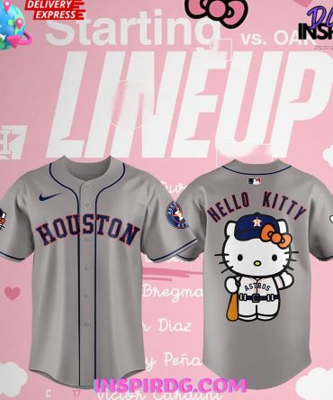 Houston Astros X Hello Kitty Night Grey Baseball Jersey