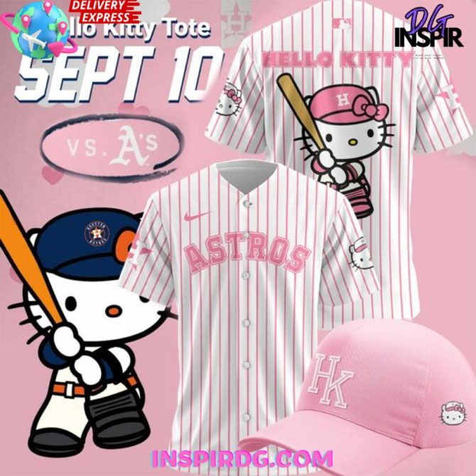 Houston Astros X Hello Kitty Night Stripe Baseball Jersey