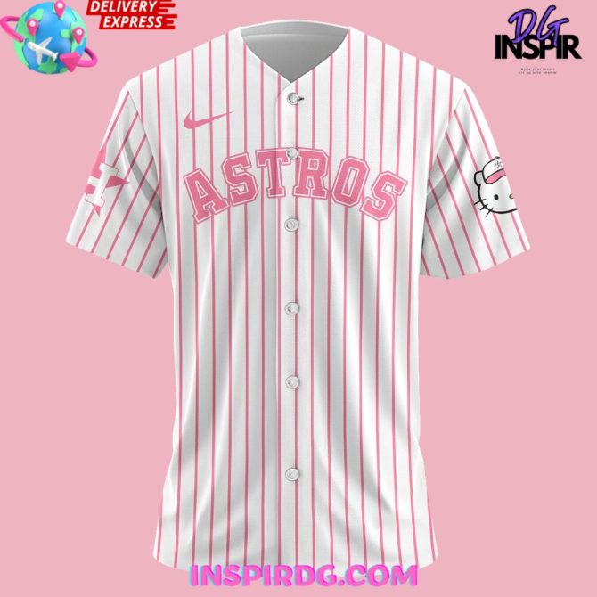 Houston Astros X Hello Kitty Night Stripe Baseball Jersey - Image 2