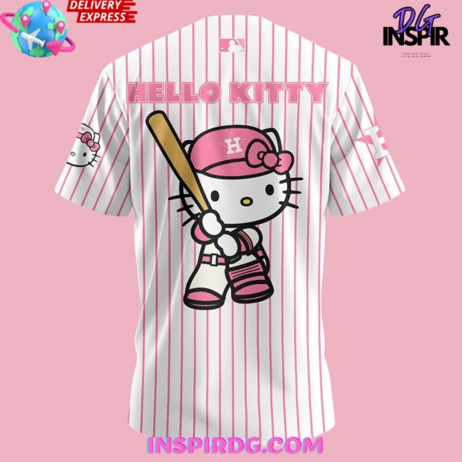 Houston Astros X Hello Kitty Night Stripe Baseball Jersey - Image 3