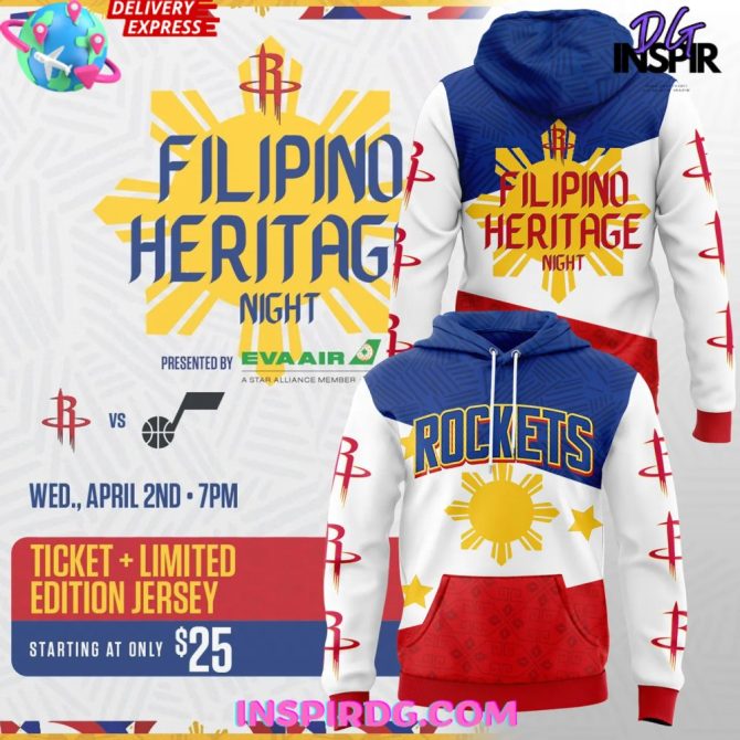Houston Rockets Filipino Heritage Night 2025 All Over Print Hoodie