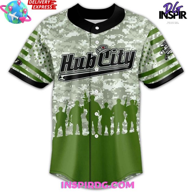 Hub City Spartanburgers Military Appreciation 2025 Camo Baseball Jersey - Image 2