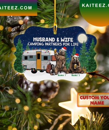 Husband And Wife Camping Partner For Life Lovely Bear Christmas Ornament