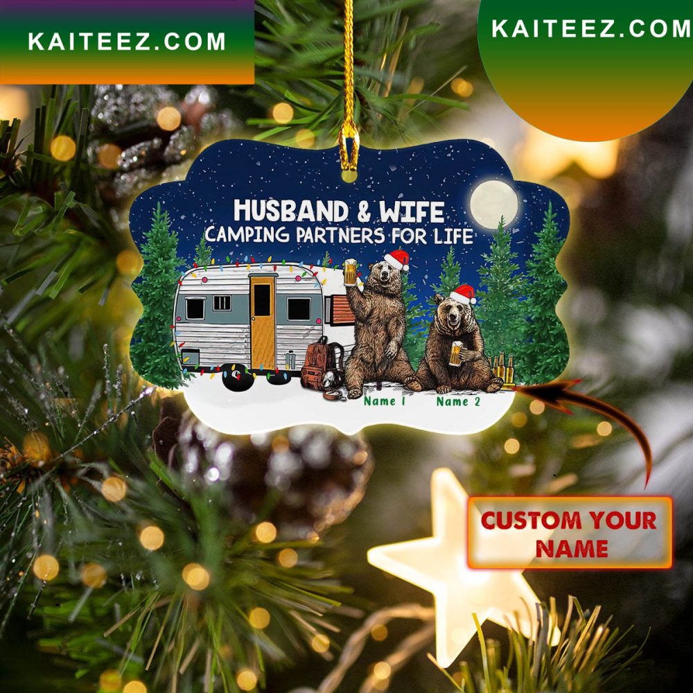 Husband And Wife Camping Partner For Life Lovely Bear Christmas Ornament