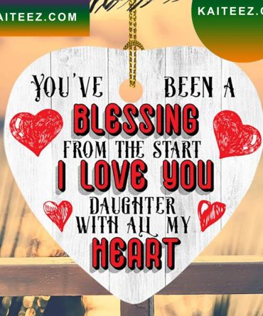 I Love You Daughter Hearts Christmas Ornament