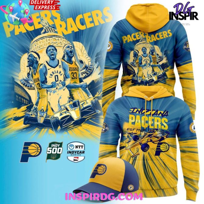 Indiana Pacers & Racers 2025 Limited All Over Print Hoodie