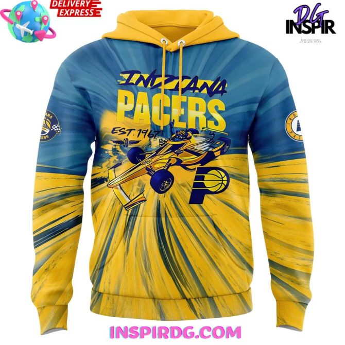 Indiana Pacers & Racers 2025 Limited All Over Print Hoodie - Image 2