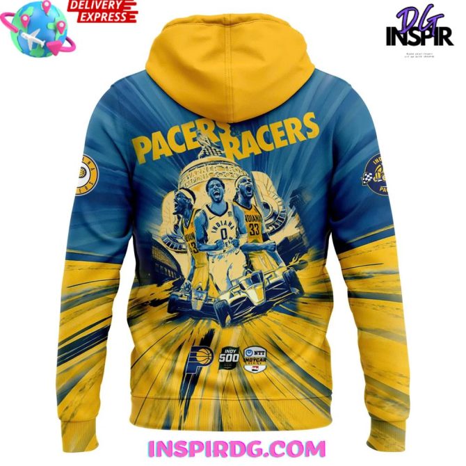 Indiana Pacers & Racers 2025 Limited All Over Print Hoodie - Image 3