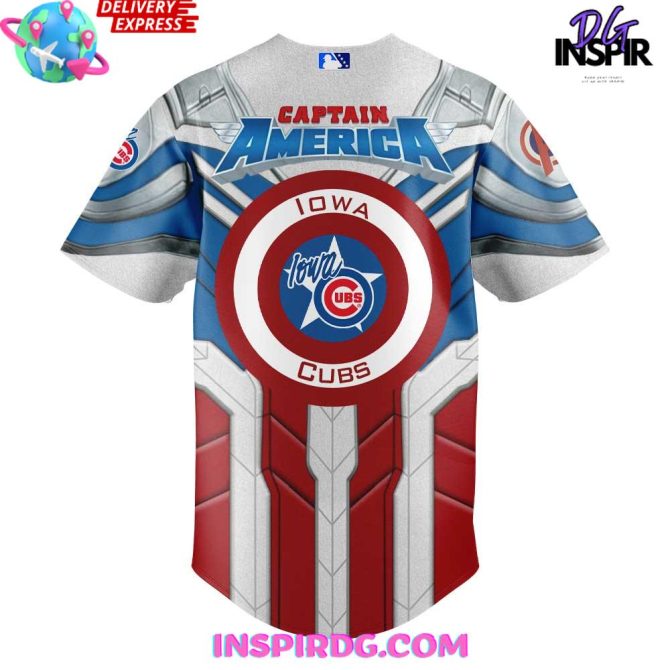 Iowa Cubs X Captain America Limited Edition Baseball Jersey - Image 3