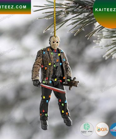 Jason Voorhees Holding Machete Led Lights Christmas Ornament