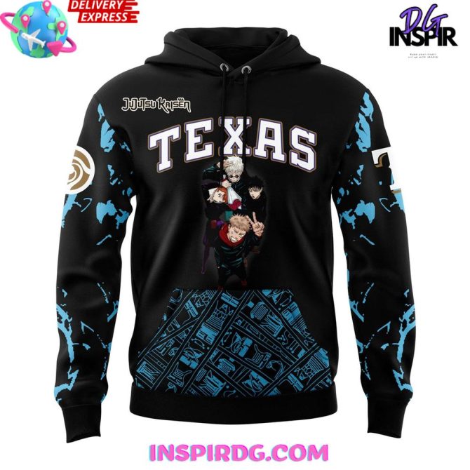 Jujutsu Kaisen X Texas Rangers Special All Over Print Hoodie - Image 2