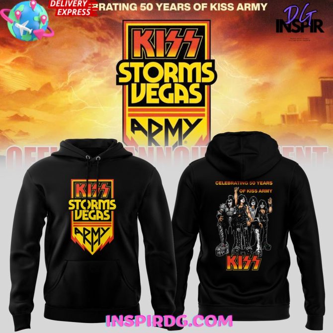 Kiss Storms Vegas 50Th Anniversary Special Edition All Over Print Hoodie