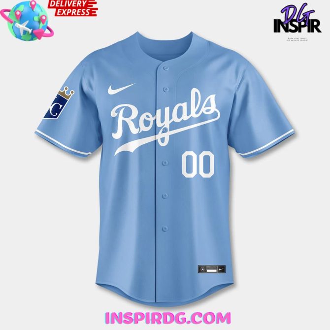 Kansas City Royals Lugo Light Blue Baseball Jersey - Image 4