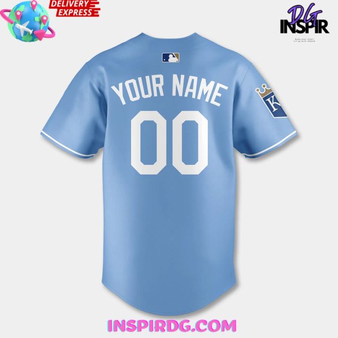 Kansas City Royals Lugo Light Blue Baseball Jersey - Image 3