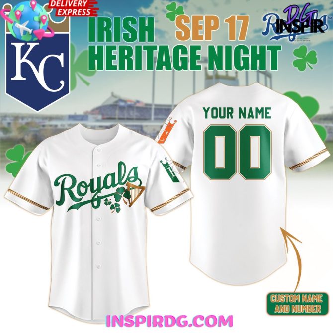 Kansas City Royals X Irish Heritage Night Custom Baseball Jersey