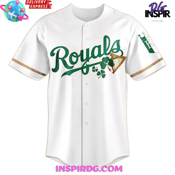 Kansas City Royals X Irish Heritage Night Custom Baseball Jersey - Image 2
