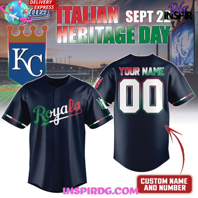 Kansas City Royals X Italian Heritage Day Custom Baseball Jersey
