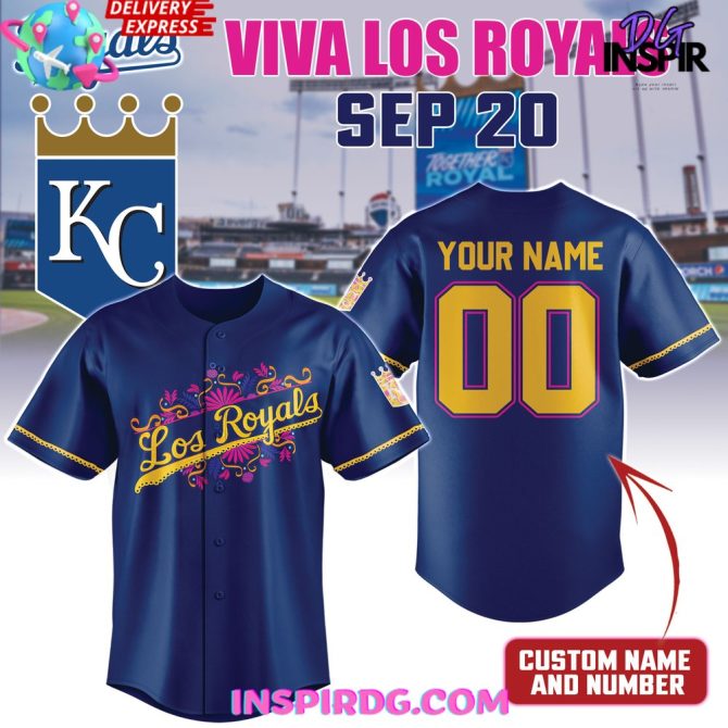 Kansas City Royals X Viva Los Royals Custom Baseball Jersey