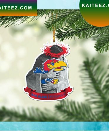 Kansas Jayhawks Ncaa Jesus Christ Hug Christmas Ornament