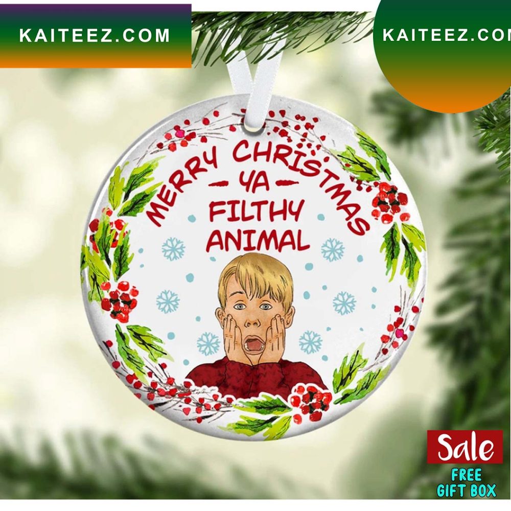 Kevin Home Alone Merry Christmas Ya Filthy Animal Ornament