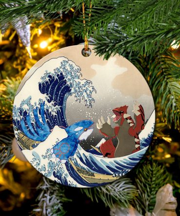 Kyogre Vs Groudon The Great Wave Ceramic Ornament Perfect Gift For Holiday