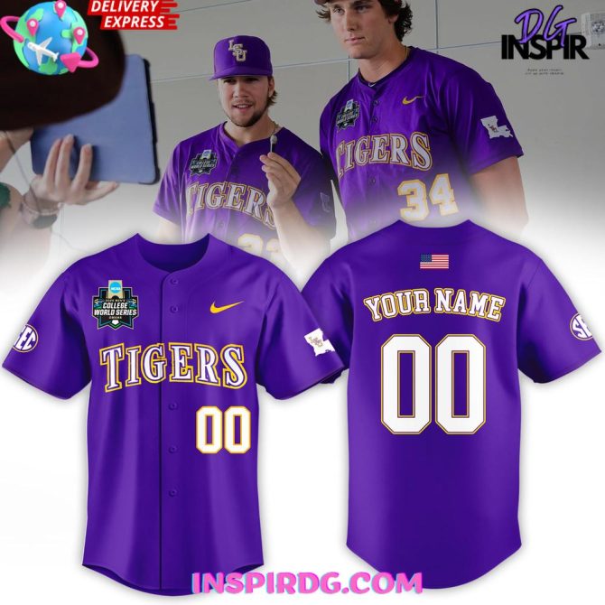 Lsu Tigers 2025 Ncaa College World Series Special Baseball Jersey