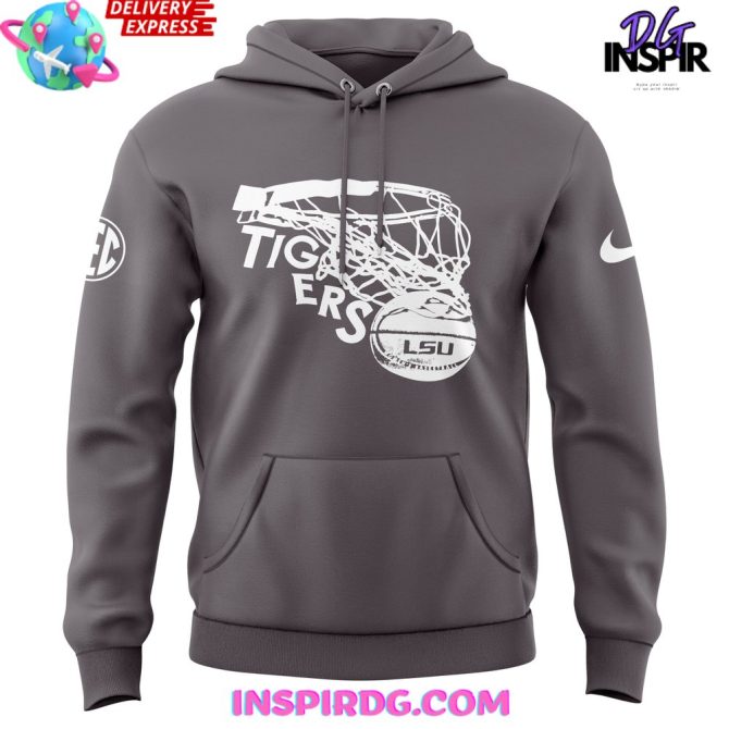 Lsu Tigers Women’S Basketball Special Grey All Over Print Hoodie - Image 2