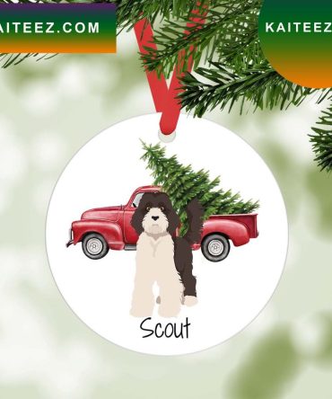 Labradoodle Parti Christmas Personalized Ornament