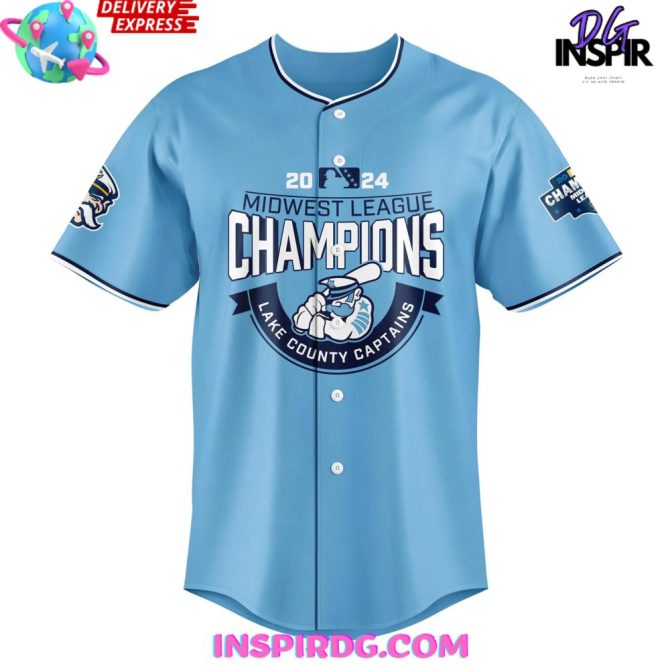 Lake County Captains Midwest League Champions 2024 Baseball Jersey - Image 3