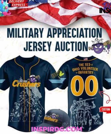 Lake Erie Crushers Military Appreciation Baseball Jersey