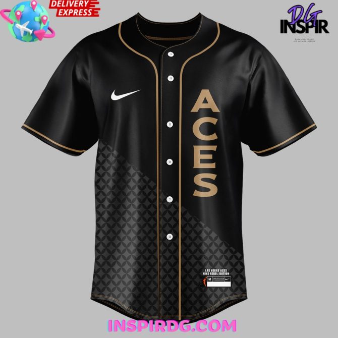 Las Vegas Aces All In 2024 Gold Baseball Jersey - Image 2