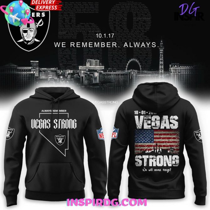 Vegas Strong Raiders Hoodie - Commemorative 10.1.17 Design, Nfl Fan Apparel - Fast Delivery!