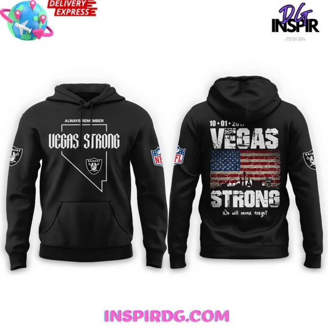 Vegas Strong Raiders Hoodie - Commemorative 10.1.17 Design, Nfl Fan Apparel - Fast Delivery! - Image 2