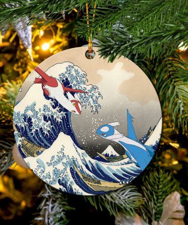 Latios Vs Latias Pokemon The Great Wave Ceramic Ornament Perfect Gift For Holiday