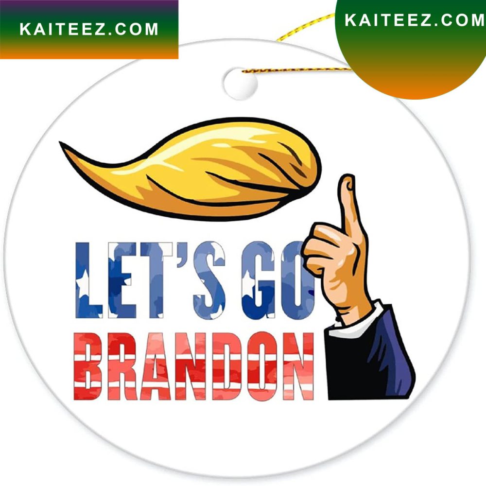 Lets Go Brandon Round Christmas Ornament