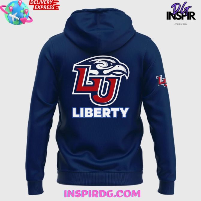 Liberty Flames Football Navy Uniform All Over Print Hoodie - Image 3