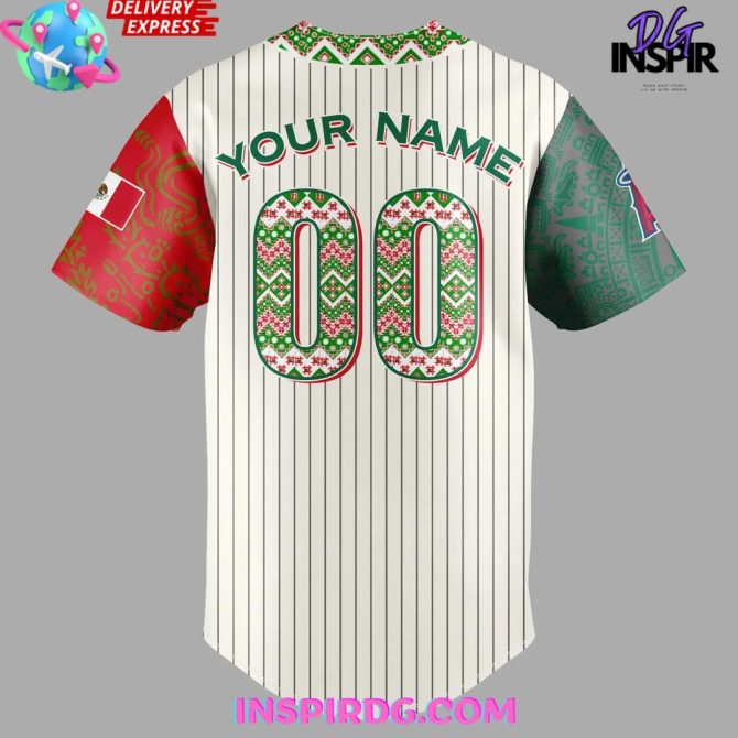 Los Angeles Angels 2025 Mexican Heritage Night Baseball Jersey - Image 3