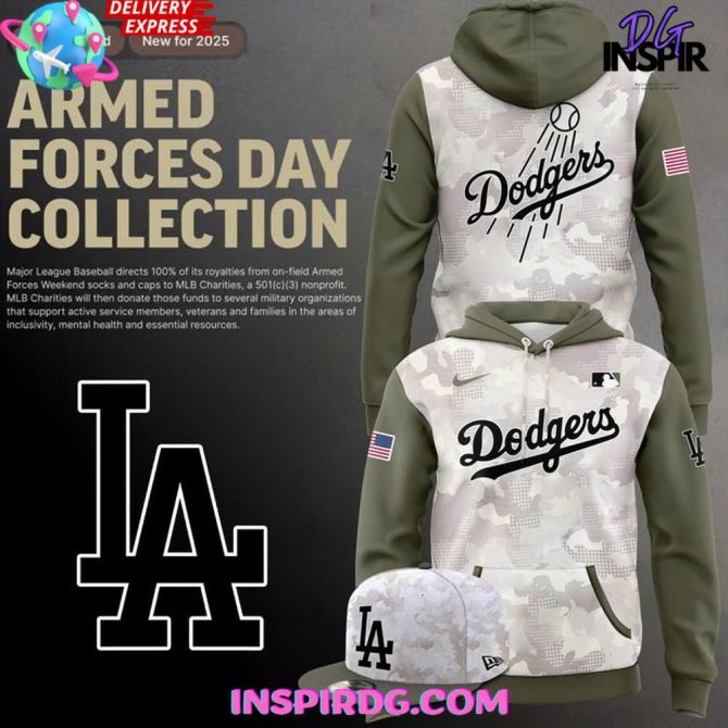 Limited Edition Dodgers Armed Forces Hoodie – Support Veterans 2025