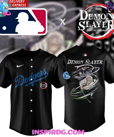 Los Angeles Dodgers Collab Demon Slayer Special Black Jersey